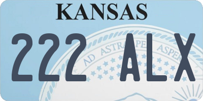 KS license plate 222ALX