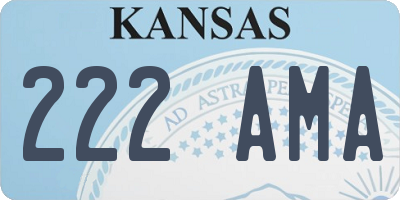 KS license plate 222AMA