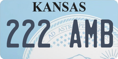 KS license plate 222AMB