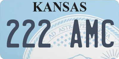 KS license plate 222AMC