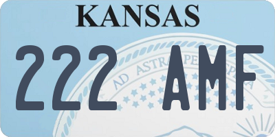 KS license plate 222AMF