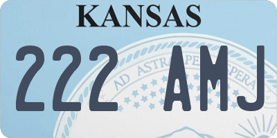KS license plate 222AMJ