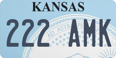KS license plate 222AMK