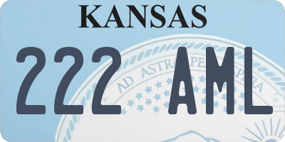 KS license plate 222AML