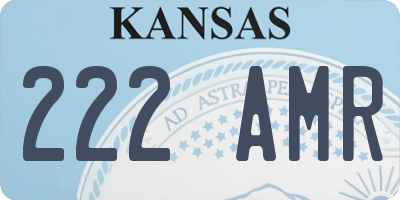 KS license plate 222AMR