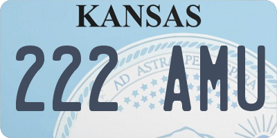 KS license plate 222AMU