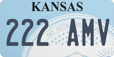 KS license plate 222AMV