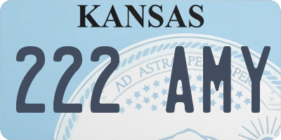 KS license plate 222AMY