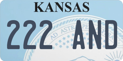 KS license plate 222AND