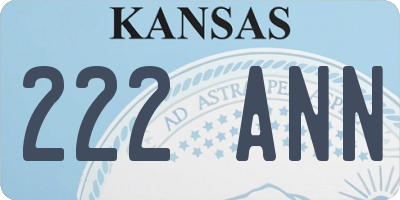 KS license plate 222ANN