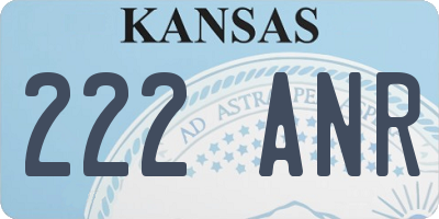 KS license plate 222ANR