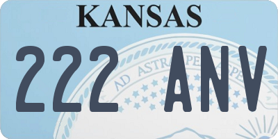 KS license plate 222ANV