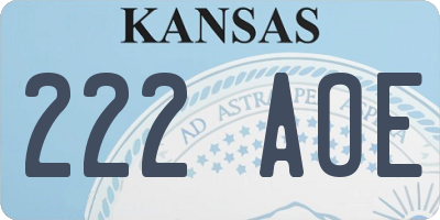 KS license plate 222AOE