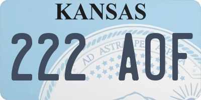 KS license plate 222AOF