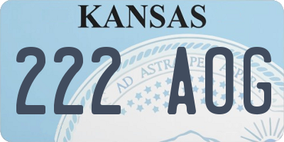 KS license plate 222AOG