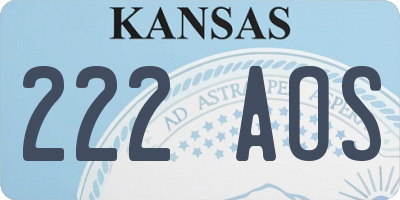 KS license plate 222AOS