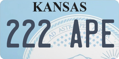 KS license plate 222APE