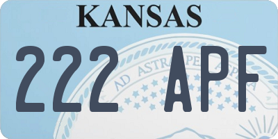 KS license plate 222APF