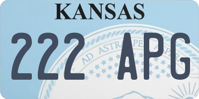KS license plate 222APG