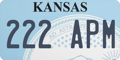 KS license plate 222APM