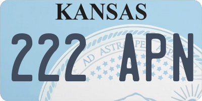 KS license plate 222APN