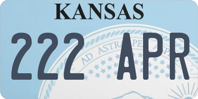 KS license plate 222APR