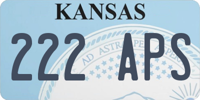 KS license plate 222APS