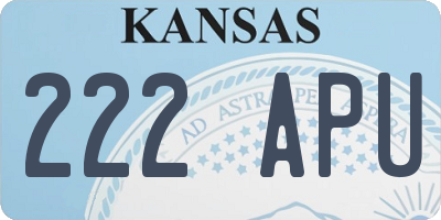 KS license plate 222APU