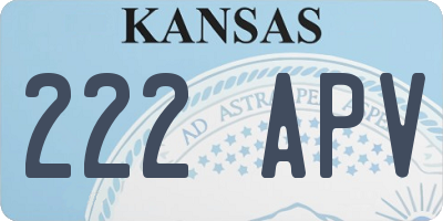 KS license plate 222APV