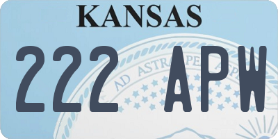 KS license plate 222APW