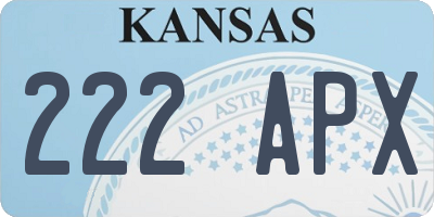 KS license plate 222APX