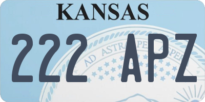KS license plate 222APZ