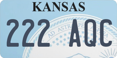 KS license plate 222AQC