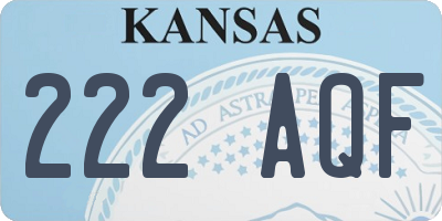 KS license plate 222AQF