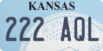 KS license plate 222AQL