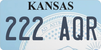 KS license plate 222AQR