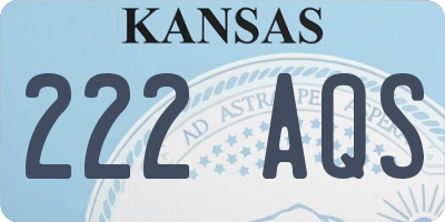 KS license plate 222AQS