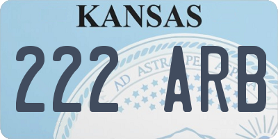 KS license plate 222ARB