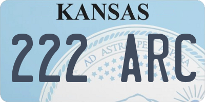 KS license plate 222ARC