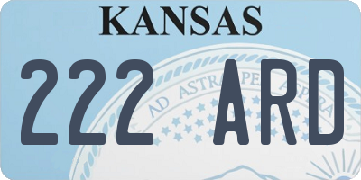 KS license plate 222ARD