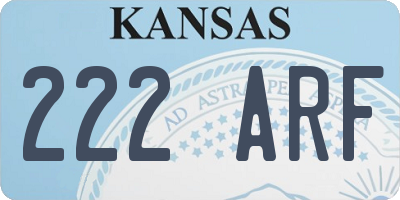 KS license plate 222ARF