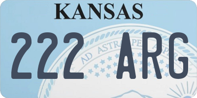 KS license plate 222ARG
