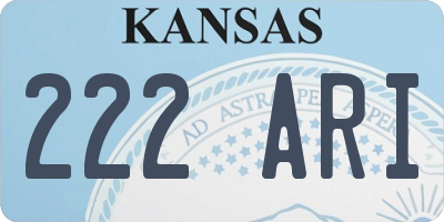 KS license plate 222ARI