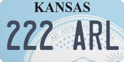 KS license plate 222ARL