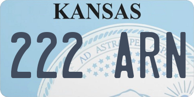 KS license plate 222ARN