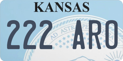 KS license plate 222ARO
