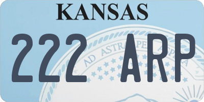 KS license plate 222ARP