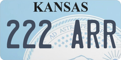 KS license plate 222ARR