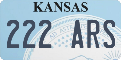 KS license plate 222ARS