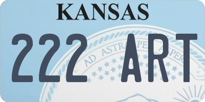 KS license plate 222ART